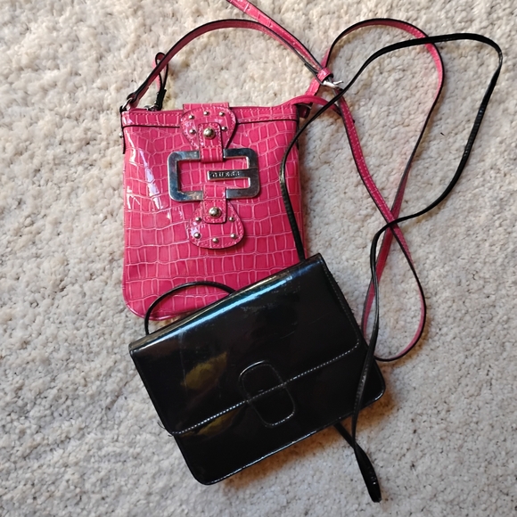 Guess Fuchsia and Ebony Crossbody Bags - Picture 1 of 4